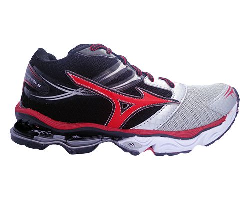 Tênis Mizuno Wave Creation 14 Preto Prata e Vermelho