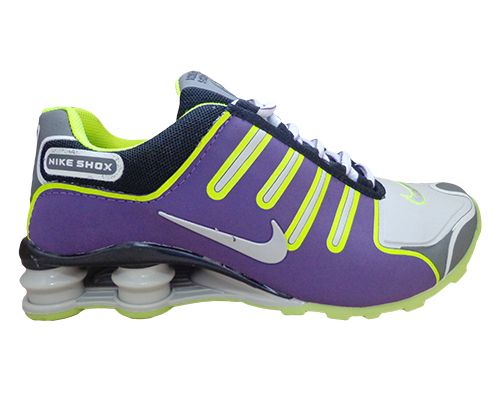 Tênis Feminino Nike Shox NZ Roxo e Verde Limão