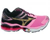 Tênis Mizuno Wave Creation 14 Preto Rosa e Amarelo