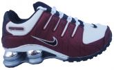 Tênis Nike Shox NZ Branco e Vinho cromado